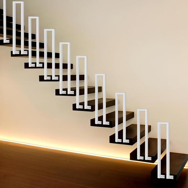 TEMU Stair Railing Indoor, U-shaped Railing Staircase, 35-110cm Handrail Staircase, Metal Railing Indoor/outdoor, Nordic Modern Handrail Black, Railing For