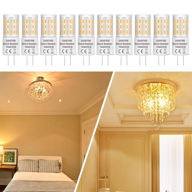 TEMU 5er/10er Pack G4 LED Birnen | 3W Bi-Pin Sockel Warmweiß 2700K LED Mini Glühbirnen, ACDC12V-24V, Flimmernfrei, Dimmbar für Dekoration