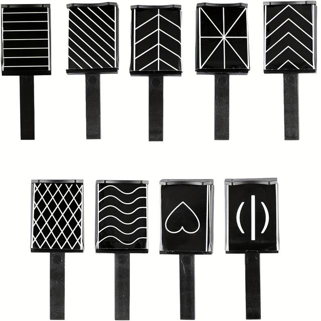 TEMU 9pcs Magnetic Nail Tips Set For Gel Polish, 3d Cat , Unscented Manicure Tools For Salon, Studio, And Home Use