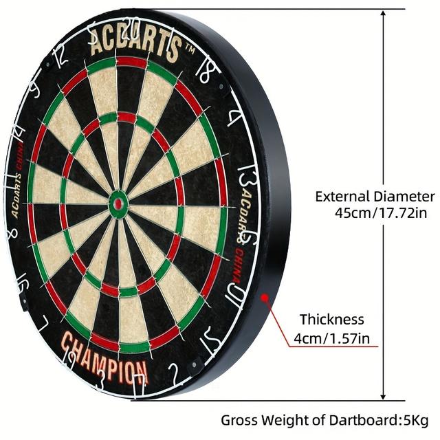 TEMU Professional 18" Regulation Dartboard Set, Non-electronic Soft Head, Durable Hemp Sisal Bristle, Sports Game For Adults, Brand Zsrxmotion