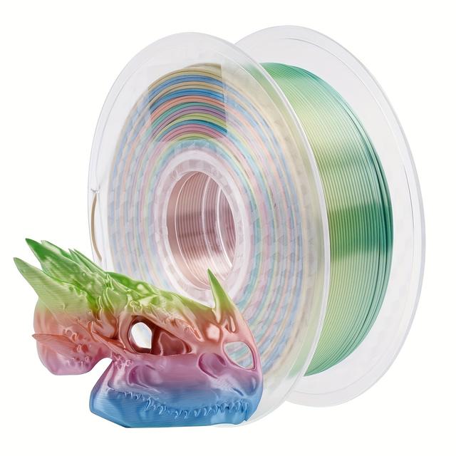 TEMU CONJURE Mehrfarbiger Verlauf PLA 3D-Drucker Filament, 1,75mm, 1kg/2,2LB, Farbwechsel, Regenbogenmaterial für 3D-Druck
