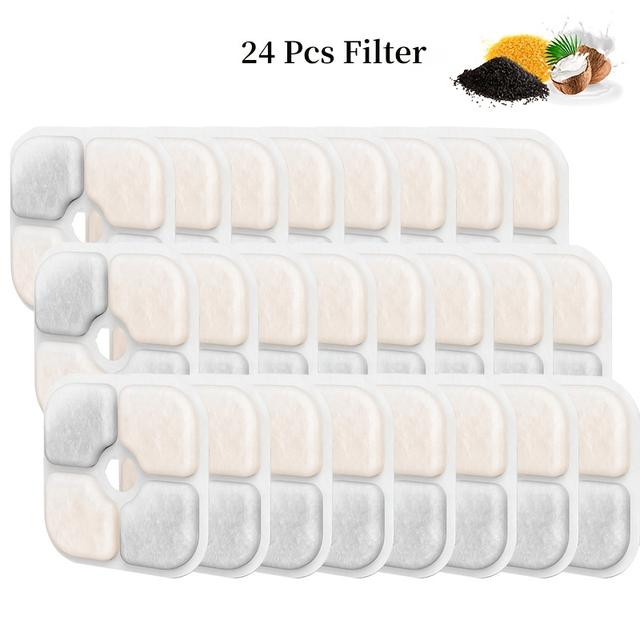 TEMU Filter für Katzenbrunnen, Ersatzfilter kompatibel mit 95oz/2.8L Automatischem Wasserbehälter für Katzen und Hunde - 4/12/18/24er Pack