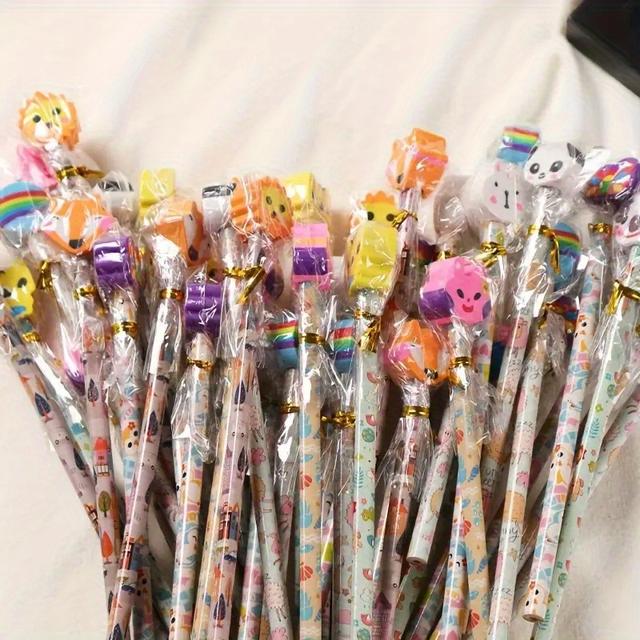 TEMU 40pcs Pack Wooden Pencil With Eraser - Wood Lead Pencils Suitable For School, Office, Class - Smooth Writing, Erasable For Exams, Tests, Drawing - Ideal For,, (40pcs)