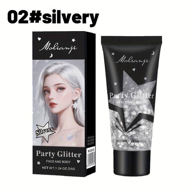 TEMU [1pc/set]available In 8 Colors! Hair-specific Glitter Gel, Waterproof And Sweatproof, Provides Long-lasting Hold Without Falling Out, Instantly Makes And