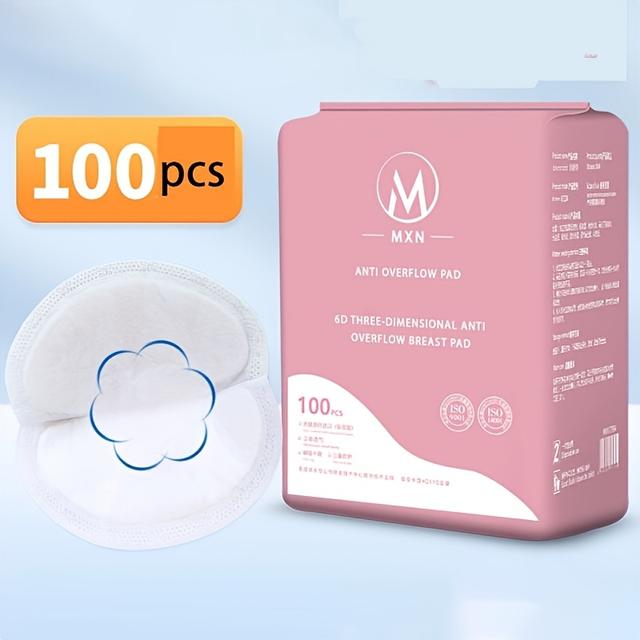 TEMU 100pcs Ultra-thin Disposable Breast Pads For Postpartum & Lactation - Breathable, Nursing Pads With Individual Packaging