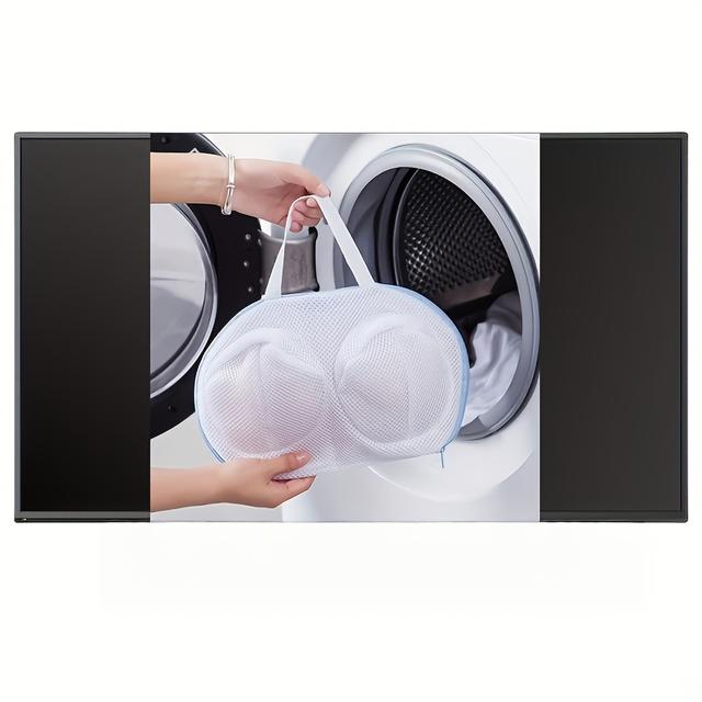 TEMU Sturdy Lingerie Laundry Bag - Mesh Wash Protection Pouch, Zipper Closure, Suitable For Delicate Garments, Round Design, Material, 1pc, Laundry Bags