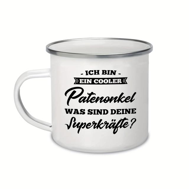 TEMU 1pc Movie Quote Enamel Mug - 12.5oz Italian-themed Don Design With German Text & Iconic "i' Be Watching You" , Heat-resistant Coffee Cup For Hot/cold Drinks, Camping, Gifts For Fans