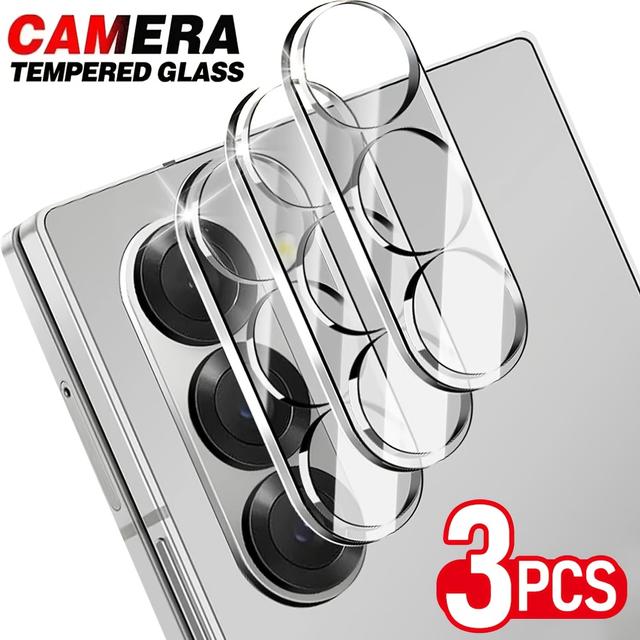 TEMU 3pcs Hd Tempered Glass Camera Lens Protector For Galaxy Z Fold 7/z Fold 6/z Fold 5 Camera Lens Protective Cover For Z Fold 7 6 5