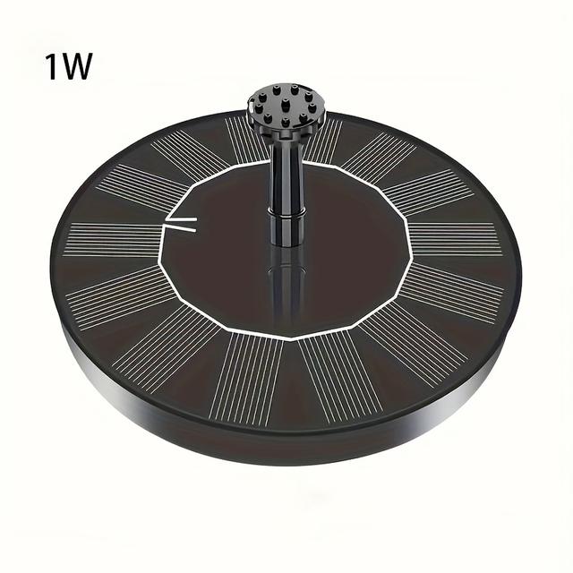 TEMU 1 juego de fuente flotante solar de 1W/1,4W, 6 boquillas DIY, con diferentes formas de fuente, adecuado para exteriores, patios, acuarios, jardines, y lugares, fuente solar portátil.