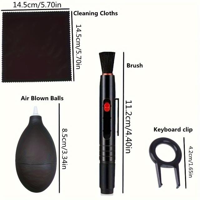 TEMU 4pcs Camera Lens Cleaning Pen Computer Keyboard Cleaning Tools Dust Air Blowing Ball Cleaning Cloth
