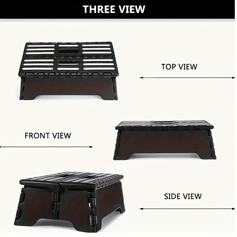 TEMU A High-quality, Durable, Portable Folding Stool With A Non-slip Texture, No , Suitable For The Kitchen, Bathroom, Bedroom, Or Closet, Featuring A Black