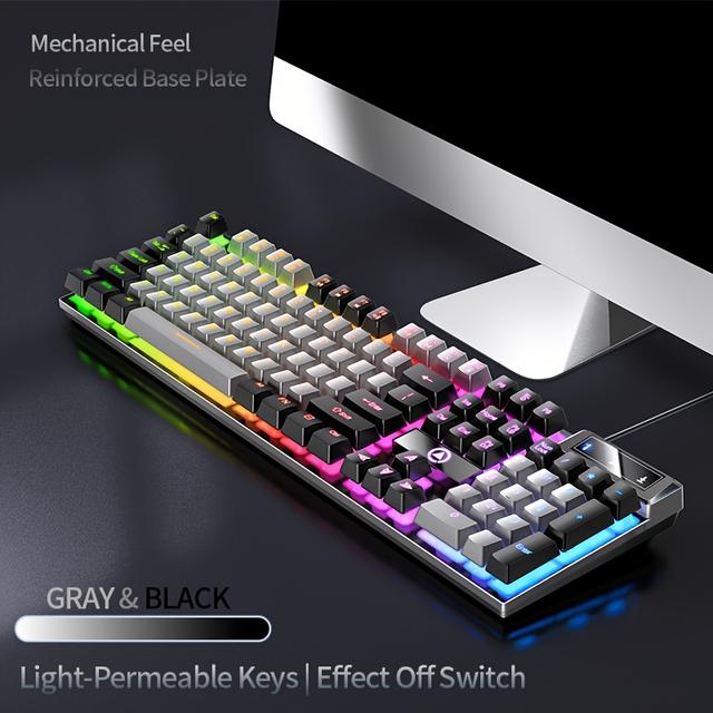 TEMU YINDIAO Vezetékes Billentyűzet 104 Gombbal, Alkalmas Használatra, Irodai Íráshoz, Játékhoz, és Kompatibilis PC-kkel és Laptopokkal