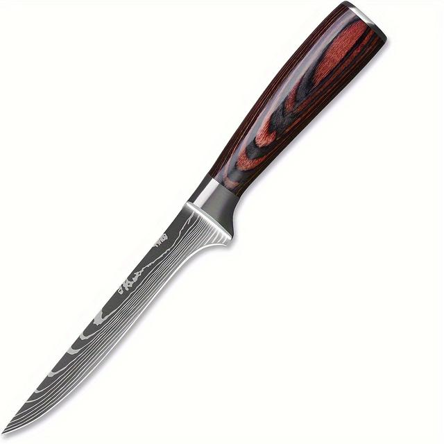 TEMU Japanischer - Deutsches Edelstahlklingen (15cm/5.91") mit Pakkawood-Griff - Professionelle Küchenhobel für Schneiden, Würfeln, - Robuste Konstruktion