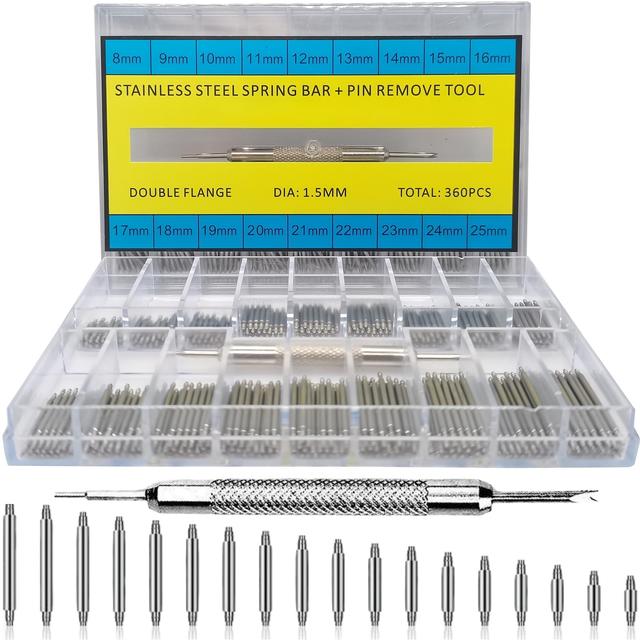 TEMU Rozsdamentes acélból készült szerszámkészlet óraszíjak javításához, tartalmaz óra- és szétszerelő eszközöket, tökéletes órajavításokhoz, ideális ajándék óraszerelmeseknek