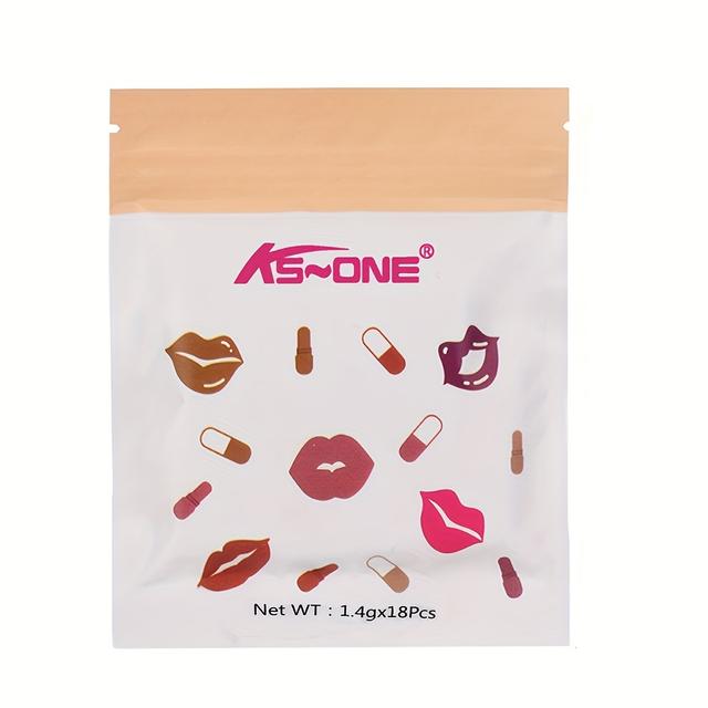 TEMU 18 Színű Kapszula Rúzs - Tartós Hidratáló Matt Ajakfény, 18 árnyalat (Világostól Sötétig) Dúsító Gél Formulával, Világos Bőrtónusokhoz Ideális - Napi és Különleges Alkalmakra, Kapszula Tubus