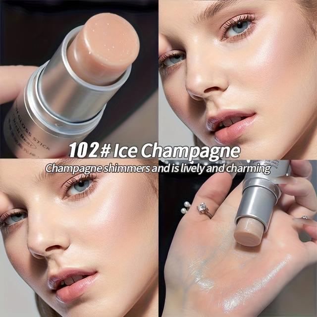 TEMU Brightening Cream Modifier Stick, Modifier Shadow, Fine Flash Highlighter Stick, Three-dimensional, Moisturizing, Natural, Blush, Multi-