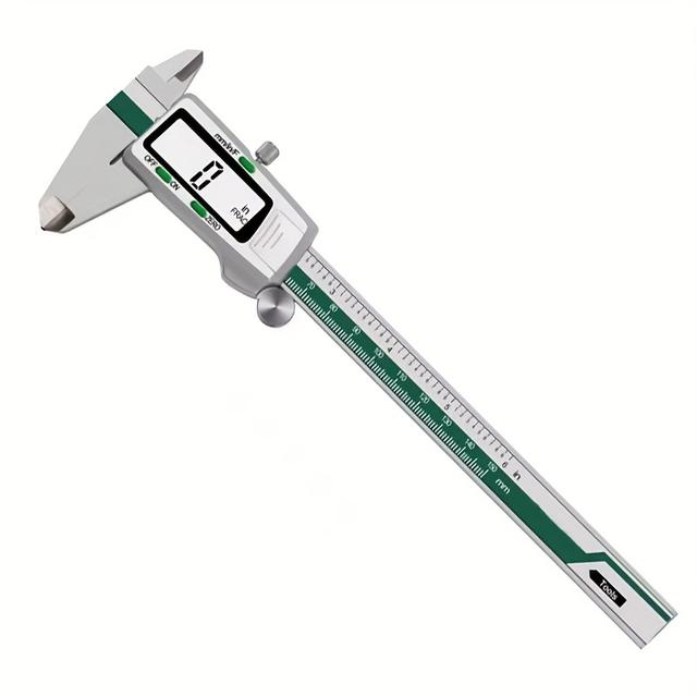 TEMU High-precision Stainless Steel Digital Caliper - 6" Range, Inch/metric/fraction Conversion, Auto , Easy-to-read Lcd Display