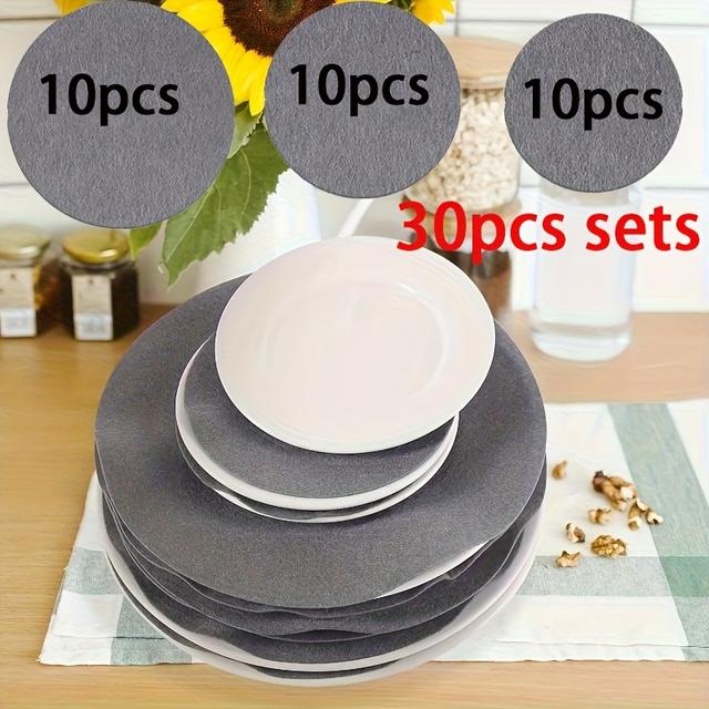 TEMU 30 stuks Ronde Vilt Potmat en Bordverdeler Set - 3 Maten, Kras- en Hittebestendig, Multifunctionele Keukenaccessoire Geschikt voor Kookgerei, Tafelgerei en Opslagbescherming