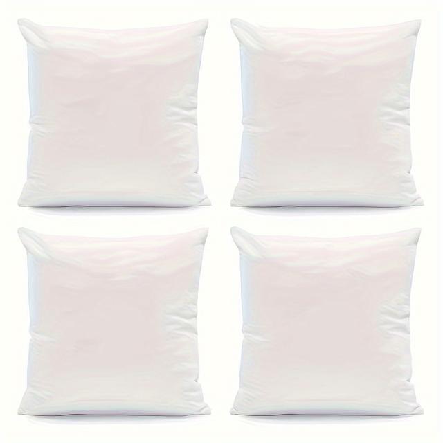 TEMU 4 Hypoallergenic Square Cushions Filled With Square Pillow Inserts, Suitable For Living Room Throw Pillows, Bedroom Back Cushions, Dormitory Support Pillows, Office Use, And Home Decoration