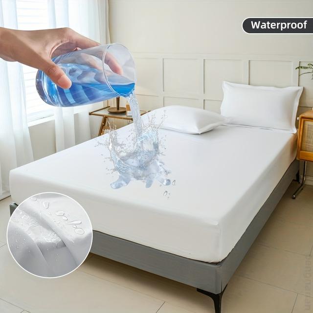 TEMU غطاء واقي مرتبة مقاوم للماء - صامت، مقاوم للبقع، قابل للغسل في الغسالة، فراش ناعم من البوليستر لجميع ، يناسب مقاسات الكوين والملك، رمادي، واقي مرتبة مقاوم للماء