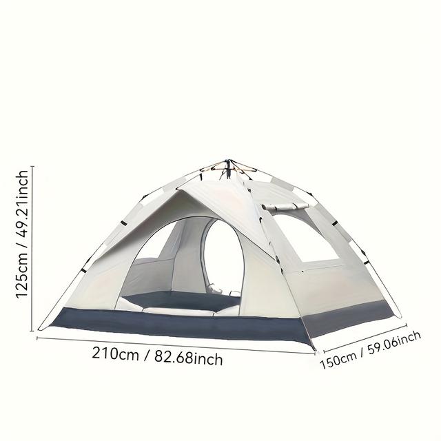 TEMU 【4人用】テント グラスファイバー製ポール、生地 キャンプ、3秒で簡単設営、アウトドアテント