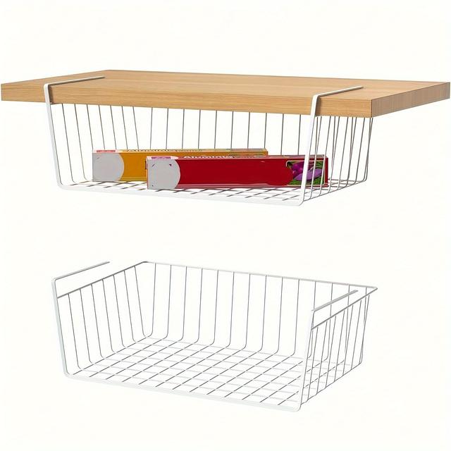 TEMU Kitchen Cabinet Shelf: Multi-functional Kitchen Storage Organizer, Cabinet Inner Tiered Hanging Basket, Under-wall Cabinet Hanging Rack, Tissue Holder Sl