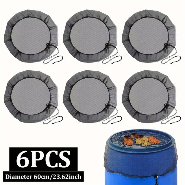 TEMU Adjustable Mesh Rain Cover With Drawstring Filter To Prevent Leaves And , Suitable For Outdoor Water Tanks And Barrels
