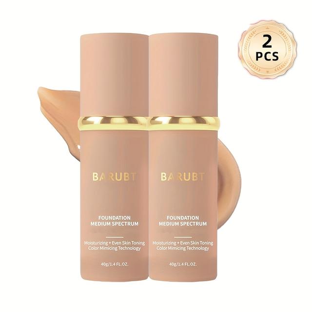 TEMU 2pcs 4-in-1 Foundation Cream - Hydrating, , Non-greasy, Waterproof, Sweatproof, Suitable For Types, Moisturizer For Face