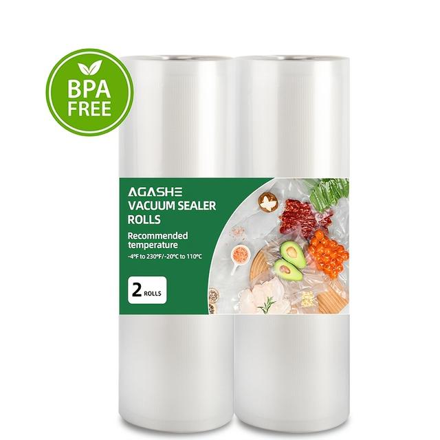 TEMU 2-pack Agashe Vacuum Sealer Rolls, 5m Length, 7 Sizes Available,, Durable & Tear-resistant, For Food Storage & Low-temperature Cooking, Home Use Kitchen Essentials