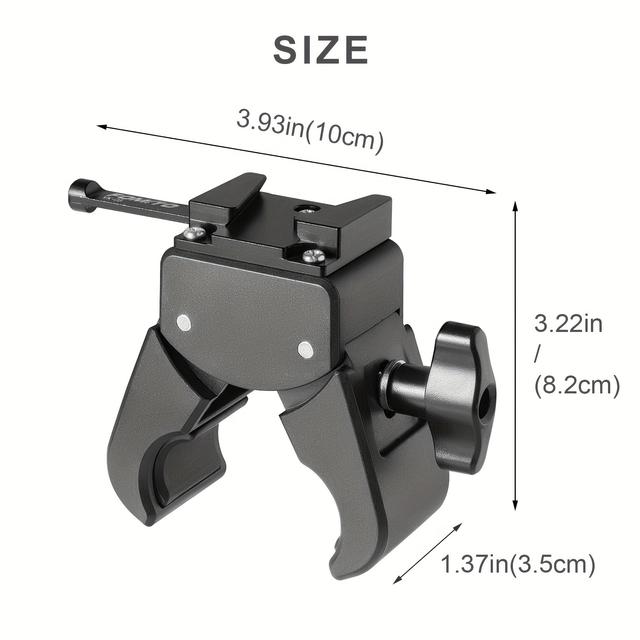 TEMU 1pc Fomito V-battery Plate Mount With Crab Clamp, Compatible With , Plastic Material, Tripod Head Battery Holder Bracket
