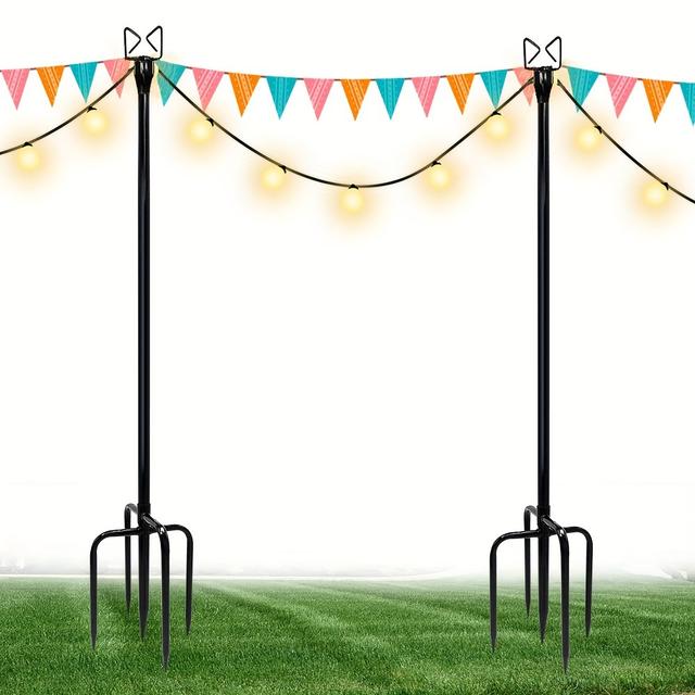 TEMU 2 stuks 9ft Metalen Lichtpaal - Perfect voor Buiten Tuin, Patio, Bruiloft, Achtertuin & Feestdecoraties, Zeevracht, Hangend, Dek