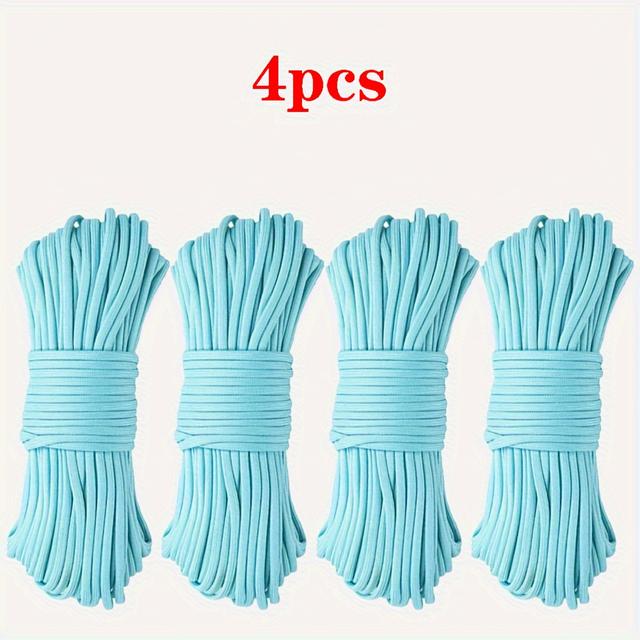 TEMU 4er-Pack 10 Fuß Leuchtende Linie Camping Durchmesser 0,16 Zoll 7-fädiges Leuchtendes Nylonseil Outdoor Seil Geflochtenes Armband, Schlüsselanhänger, Hunde Halsband Herstellung