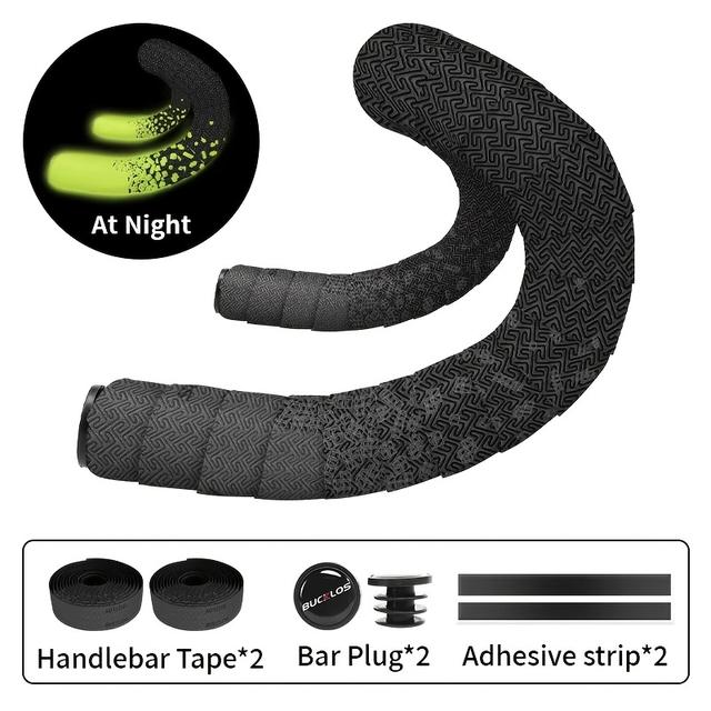 TEMU BUCKLOS Fietsstuur Tape, Ontworpen voor Schokabsorptie, Geschikt voor Racefietsen. Deze Antislip Racegrepen zijn Gemaakt van Zachte PU en EVA Materialen, Perfect voor het Omwikkelen van Sturen.