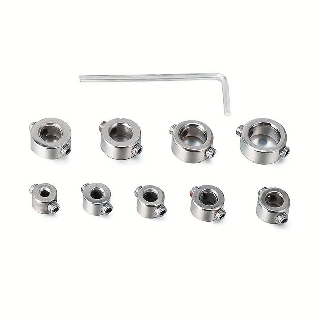 TEMU 9pcs 3-12mm Woodworking Drill Locator With Allen Wrench Double-hole Screws Drill Bit Depth Stop Collars Ring Positioner Wood Tool