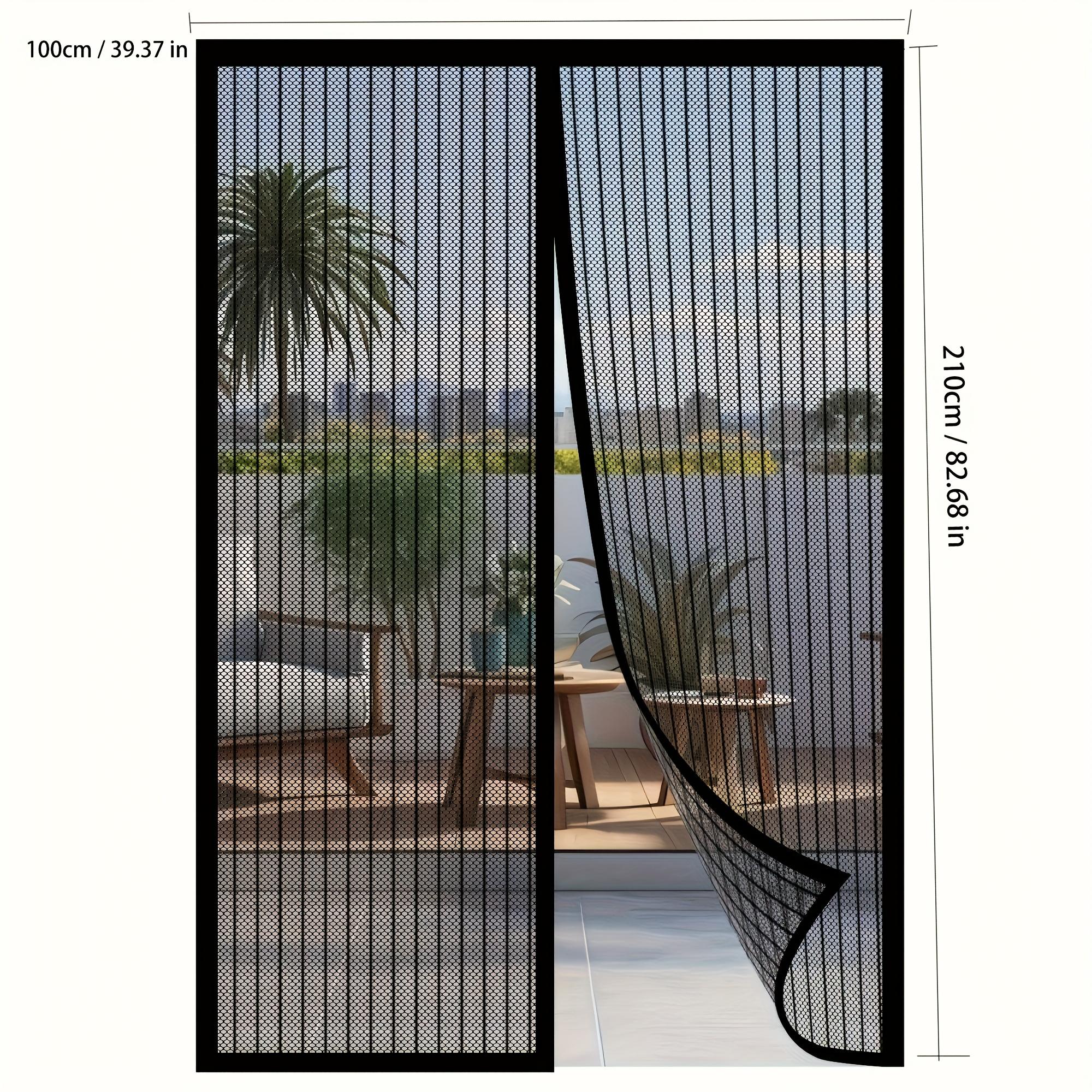 TEMU Contemporary Magnetic Screen Door - Self-sealing, Heavy Duty, Mesh Partition - Satin Weave, Material, Space-themed, For Room Types, No Electricity Or Battery Needed