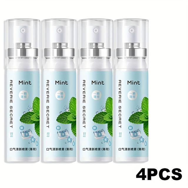 TEMU 4pcs Mint Flavor Oral Spray, Breath Freshener For Dating And After Meals, Ideal Gift For And Holidays, 22ml*4