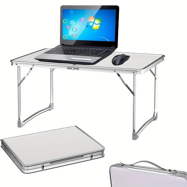TEMU Aluminium Folding Table Small Folding Camping Table, Portable Folding Table With Carrying Handle Laptop Desk For Indoor Use Outdoor Lap Standing Desk