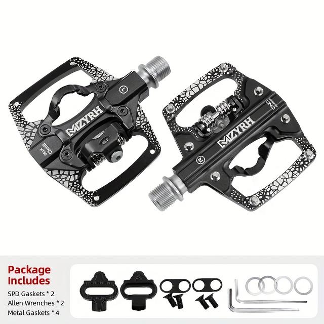 TEMU Mountain Bike Lock Pedals, Flat Aluminum Alloy Pedal Bearings, Bicycle Foot Pedals.