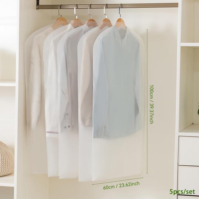 TEMU 5 db-os Ruhavédő szett - Áttetsző, alul nyitott porvédő ruházati tárolózsák, szekrényt ad
