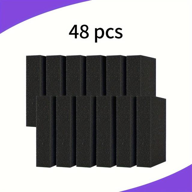 TEMU 48pcs Multifunctional Sponge Blocks | High-density Foam For Hair And Pet Hair Removal, Car Interior Dust Cleaning, Shoe Polishing, And Storage Box Card Dividers