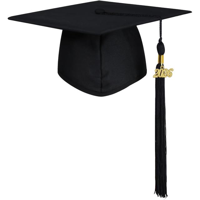 TEMU Adult Matte Graduation Cap With 2026 Tassel Year Pendant, Suitable For High School And Bachelor's Degree Recipients