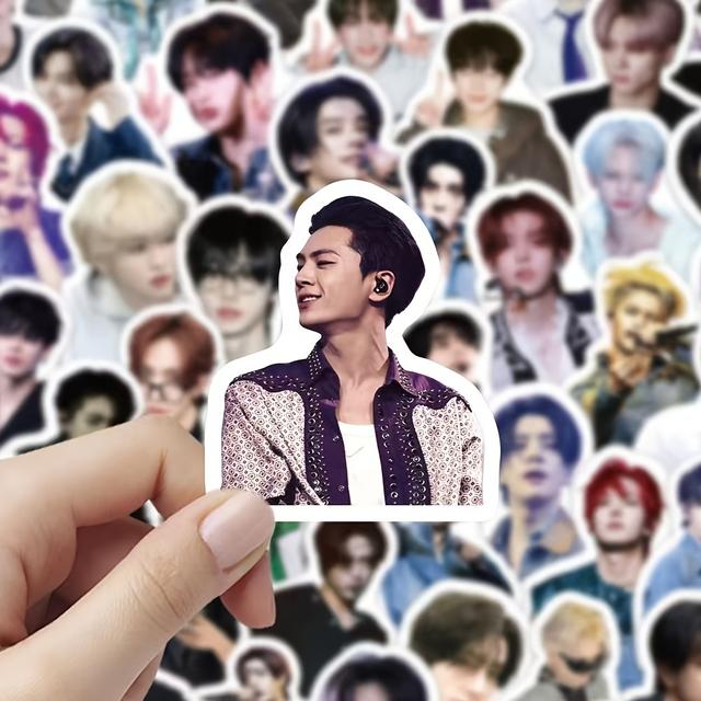 TEMU 100 pegatinas temáticas de - diseño musical, manualidades DIY, envase para regalo y uso | formas irregulares | calidad coleccionable | regalo para fans EN, autoadhesivas