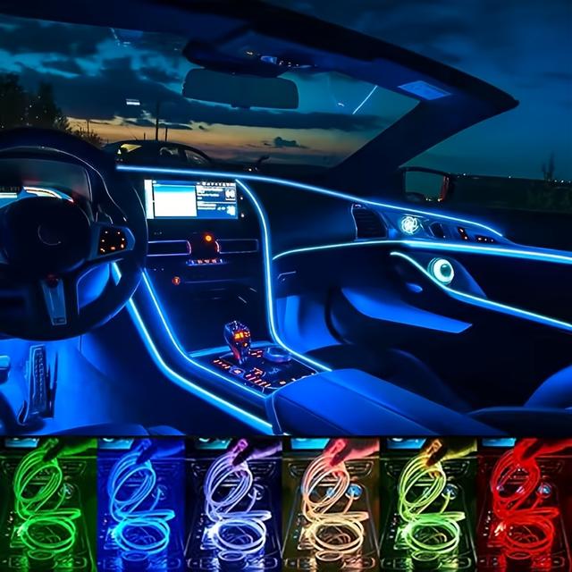 TEMU In 2025, A -meter-long Interior Neon Color-changing Light (for Console And Dashboard) With A Glove Compartment, Equipped With Rgb Led Light Strips