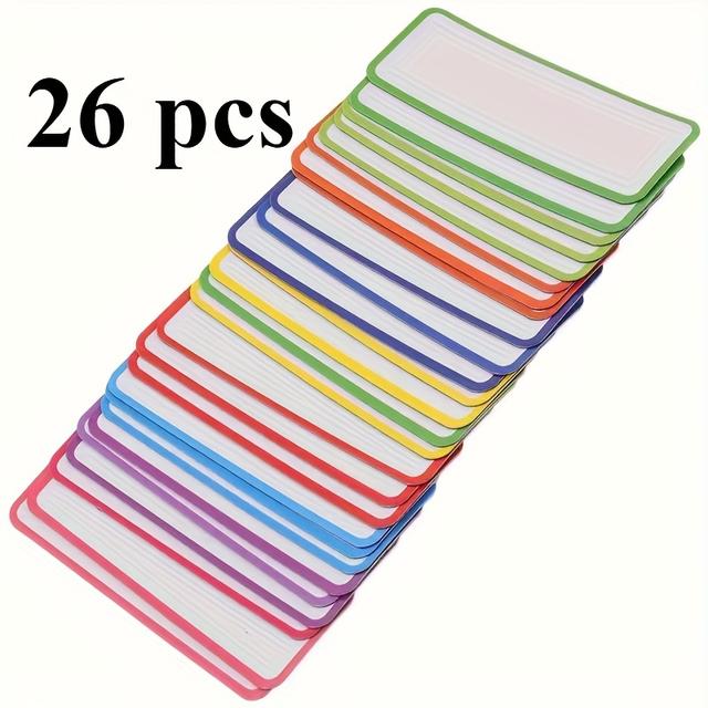 TEMU 26pcs Label Board Erasable Labels Wipe Markers Magnets Erase Housework Refrigerator Message Whiteboard Magnetic Stickers For Office Home Reuse Write