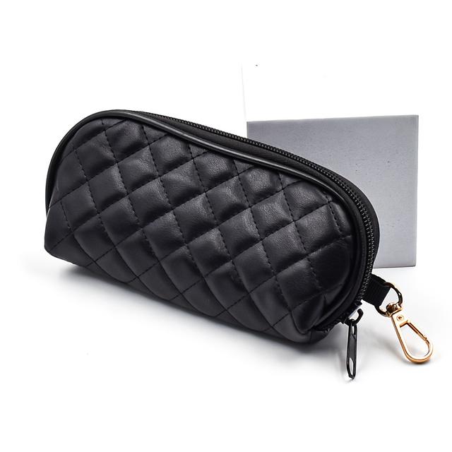 TEMU 1ks Neoprenový PU Kožený Pouzdro na Brýle Kompatibilní pro Muže i Ženy – Zipovaný Pouzdro na Brýle s , Měkký Kryt Rámečku, Světle Béžový Kosočtvercový Styl (Ideální pro Čtecí Brýle, Módní Brýle)