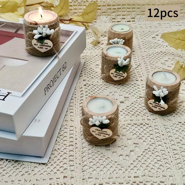 TEMU 8/12-teiliges Set romantischer Weihnachtskerzenhalter, Blumen- und , für Braut, Heimparty-Dekoration, Partygeschenke für Gäste, Hochzeitsgeschenke, Partydekorationen, Blumendekoration