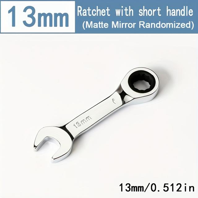 TEMU Short Handle Quick 72 Tooth Ratchet Multifunction Mini Wrench Dual Purpose Wrench Small Open-end Plum - Durable, Rust-proof Metric Wrenches