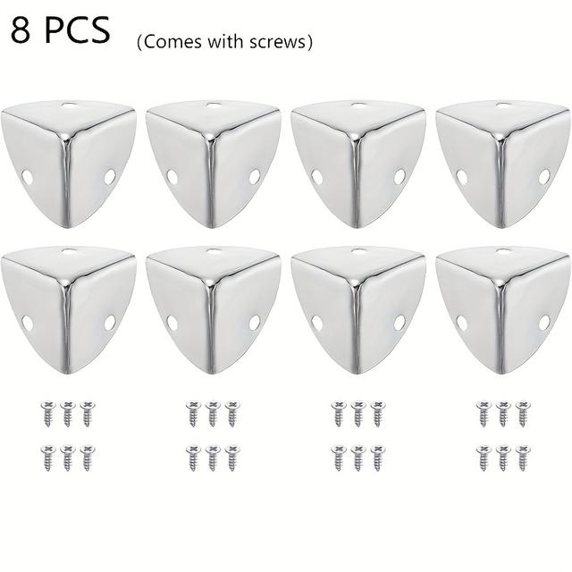 TEMU 8pcs Stainless Steel Corner Protectors - Box And Case Accessories - Corner Guards With Screws