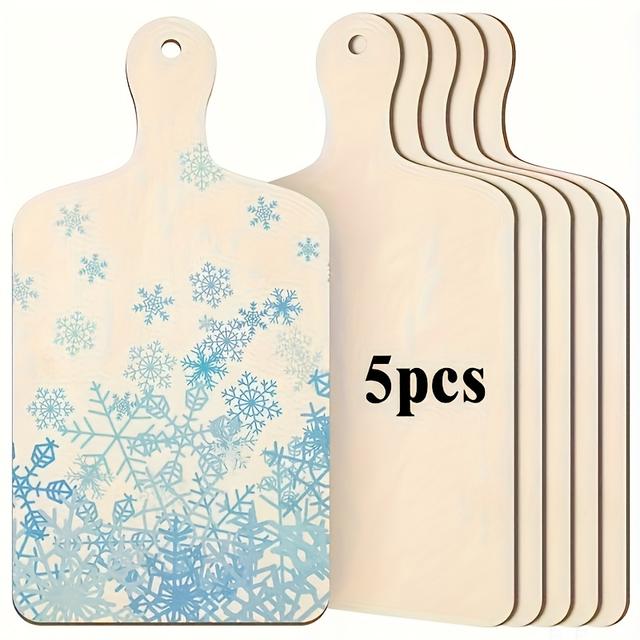 TEMU 5 Handmade Recycled Wood Boards With Handles - Summer Paradise Design, Decor, Christmas, Beach Themed Art Projects, Dye & Graffiti Ready Wood Planks, Holiday Crafts,