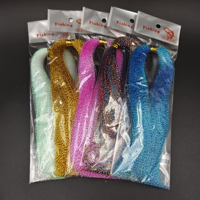 TEMU مجموعة 5 قطع من مواد ربط الصيد الفلاش، حبل فلاش لصنع طُعم الخطاف الجيج، ملحقات الصيد